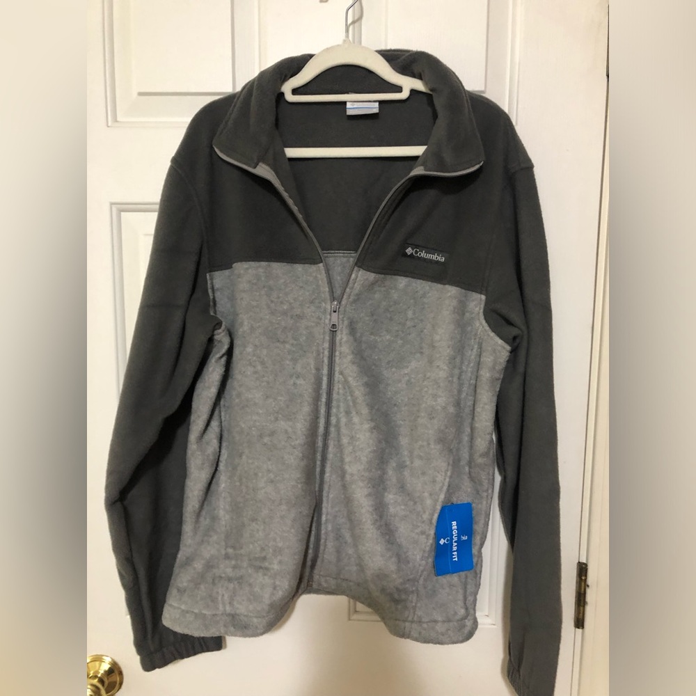 Columbia Grey Fleece Full Zip Jacket Men’s Size Medium “NWT”